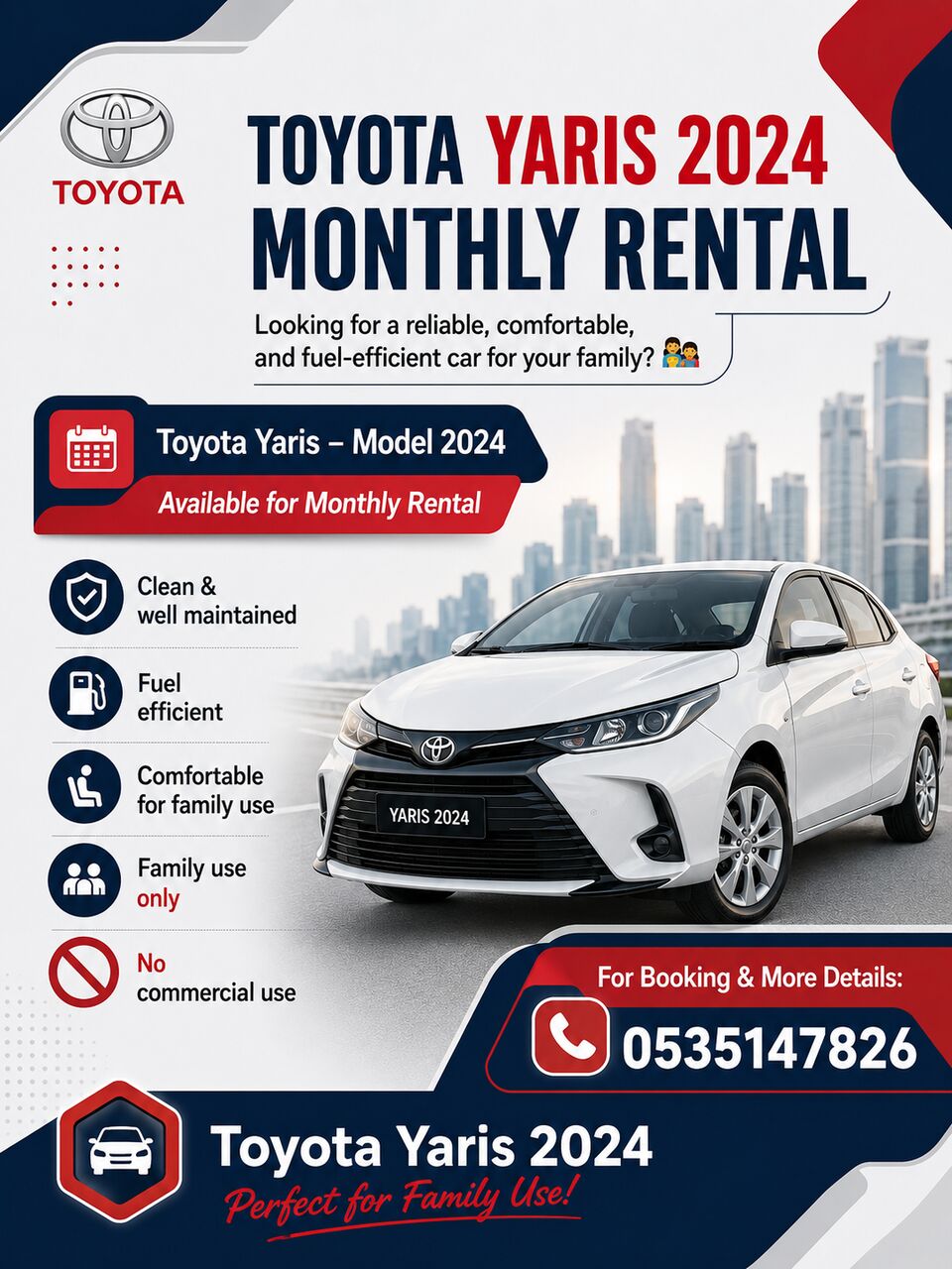 Jubail, Vehicles, Cars & Trucks , SAR 2000,  TOYOTA YARIS 2024 &ndash; MONTHLY RENTAL,  2024,  Automatic,  165 KM,