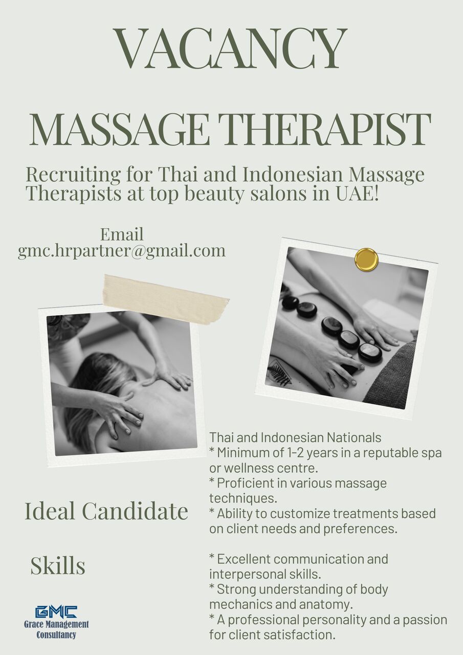 Bangkok, Jobs, Massage Therapist