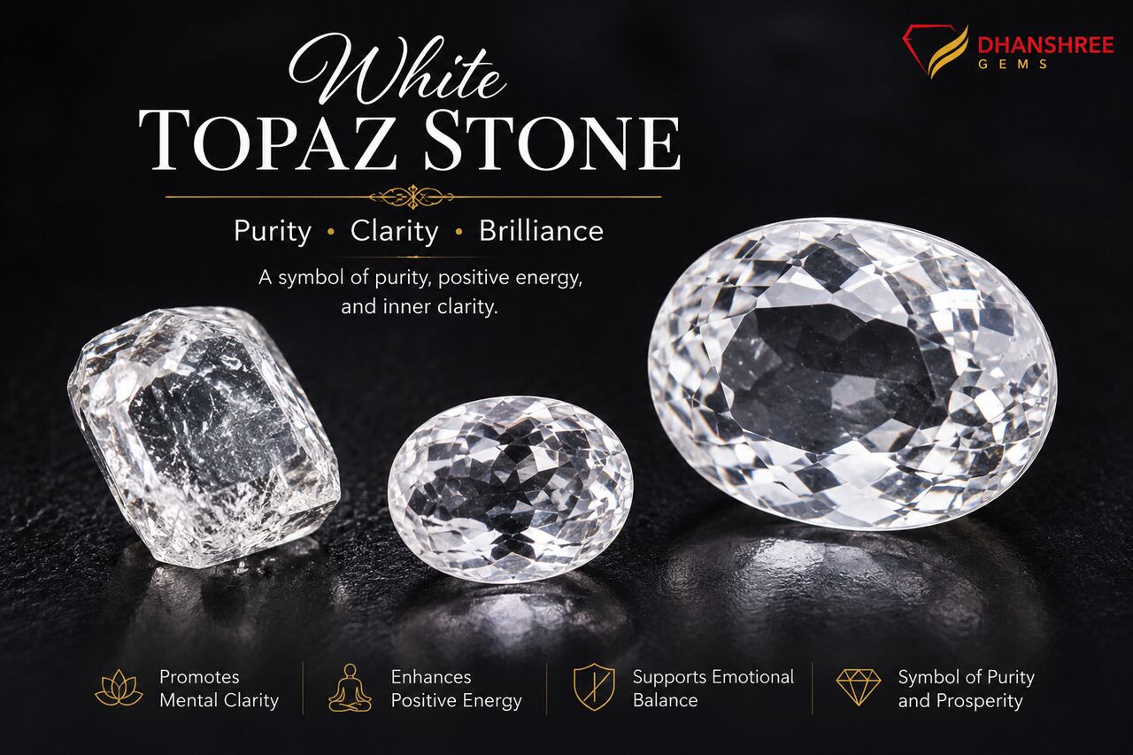 Mumbai, Jewelry, INR 2,  Buy White Topaz Stone Online &ndash; Natural & Certified White Topaz | Dhanshree Gems
