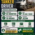 URGENT REQUIREMENT &ndash; VACUUM TANKER DRIVER