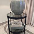 SAR 399,  2 Black Glass Side Tables / End Tables (Home Centre)