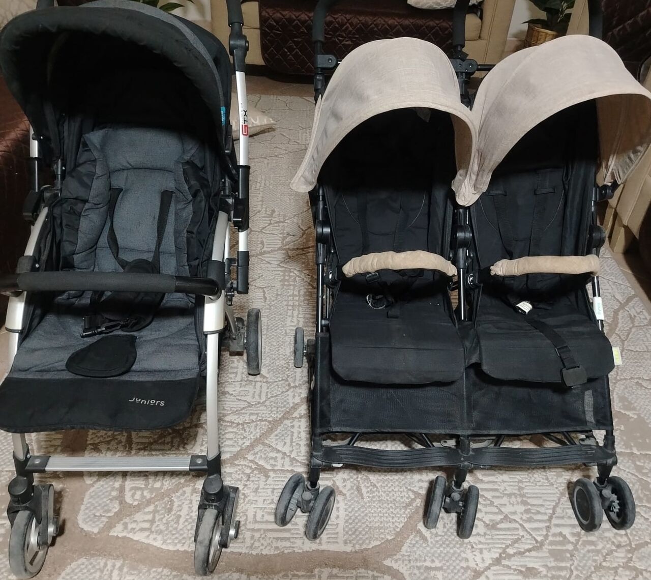 Sulai, Baby & Kid Stuff, SAR 220,  Twin/Double Baby Stroller, Juniors Baby Stroller, White Wooden Baby Crib/Cot