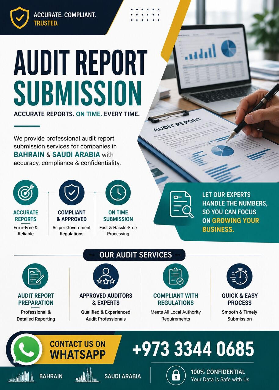 Manama, Business, Professional Audit Report Submission Services | Bahrain & Saudi Arabia