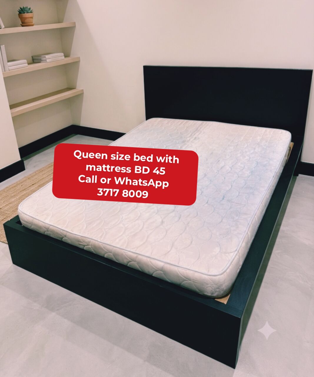 Manama, Furniture, BHD 45,  🌍🌎Queen Size Bed With Mattress In Good Condition For Sale With Delivery