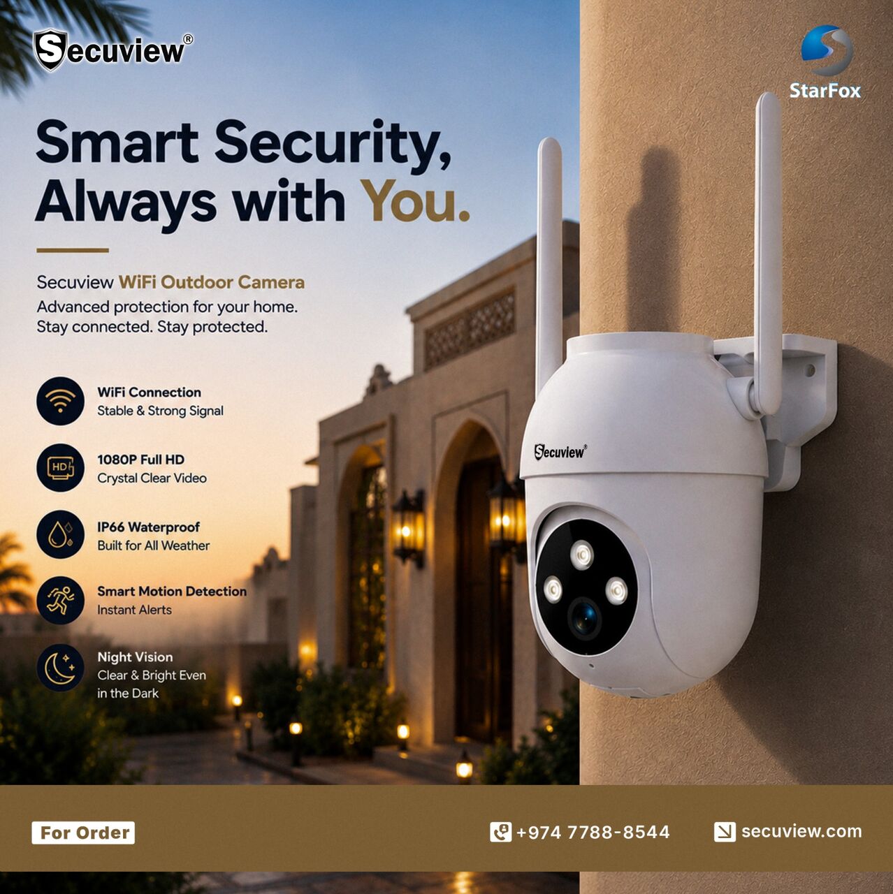 Doha, Electronics, QAR 250,  Secuview WiFi Outdoor Weatherproof Security Camera