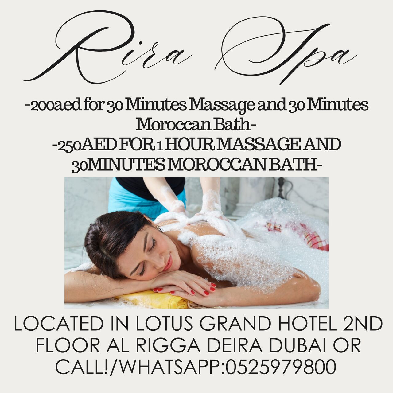 Al Rigga, Health, Rira Spa Offer 8/9/2026