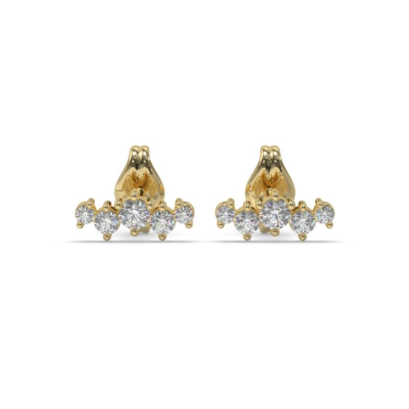 New Delhi, Jewelry, INR 16753,  Five Promises Studs - 14K YG 0.146 Ct Lab Grown Diamond Earrings