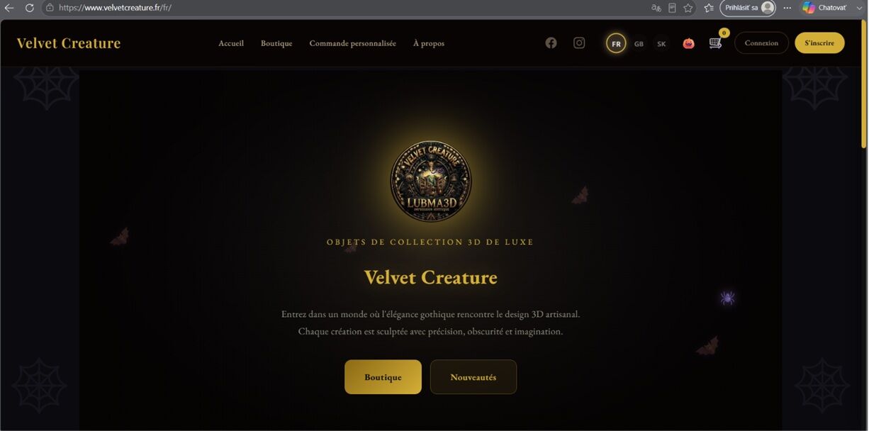 Paris, Printing, Velvet Creature Impression 3D Sur Mesure - Figurines Halloween, Gothiques & Cr&eacute;ations Auto