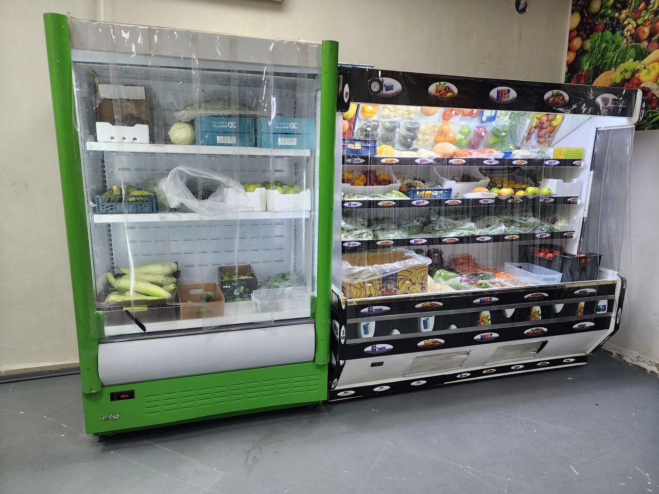 Sulai, Furniture, SAR 17000,  Shop Display Chiller, Racks, Packing Machine, Tables. All Items Together For Sale