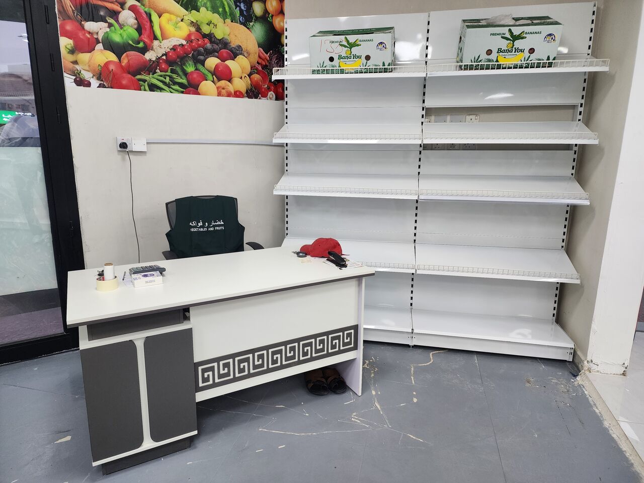 Sulai, Furniture, SAR 17000,  Shop Display Chiller, Racks, Packing Machine, Tables. All Items Together For Sale