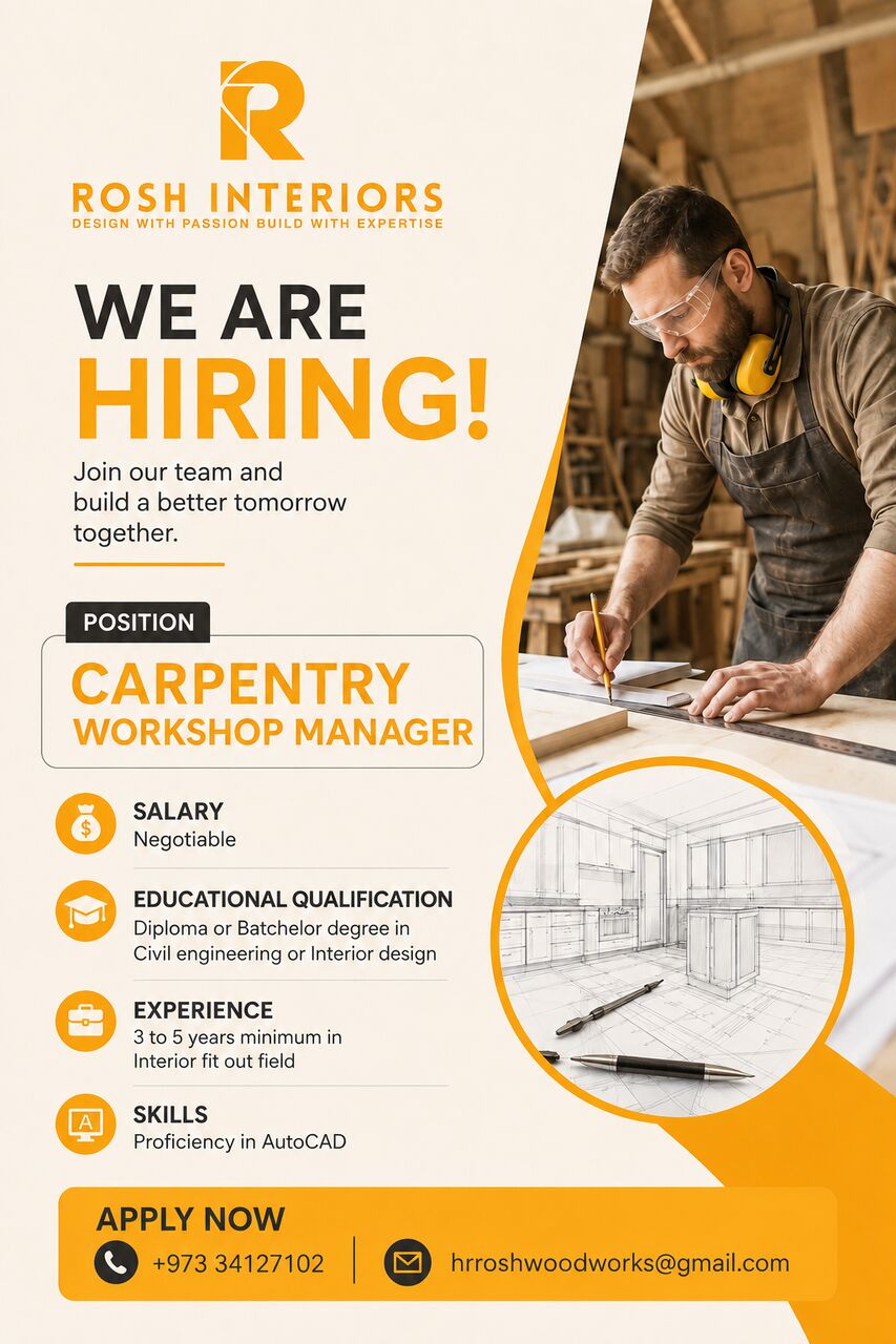 Salmabad, Jobs, Carpentry Workshop Manager