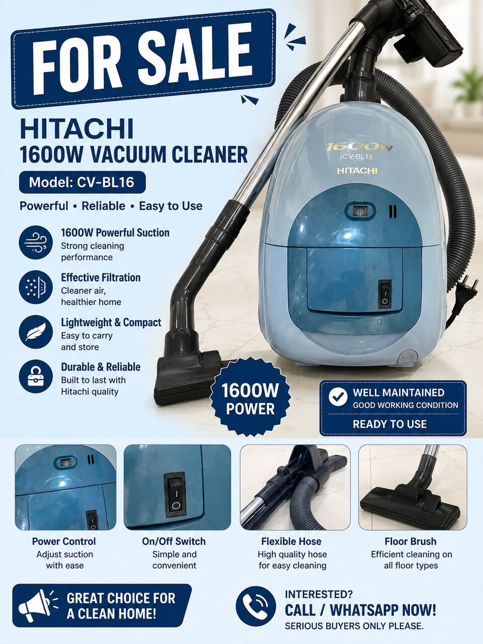 Manama, Appliances, BHD 25,  Hitachi CV-BM16