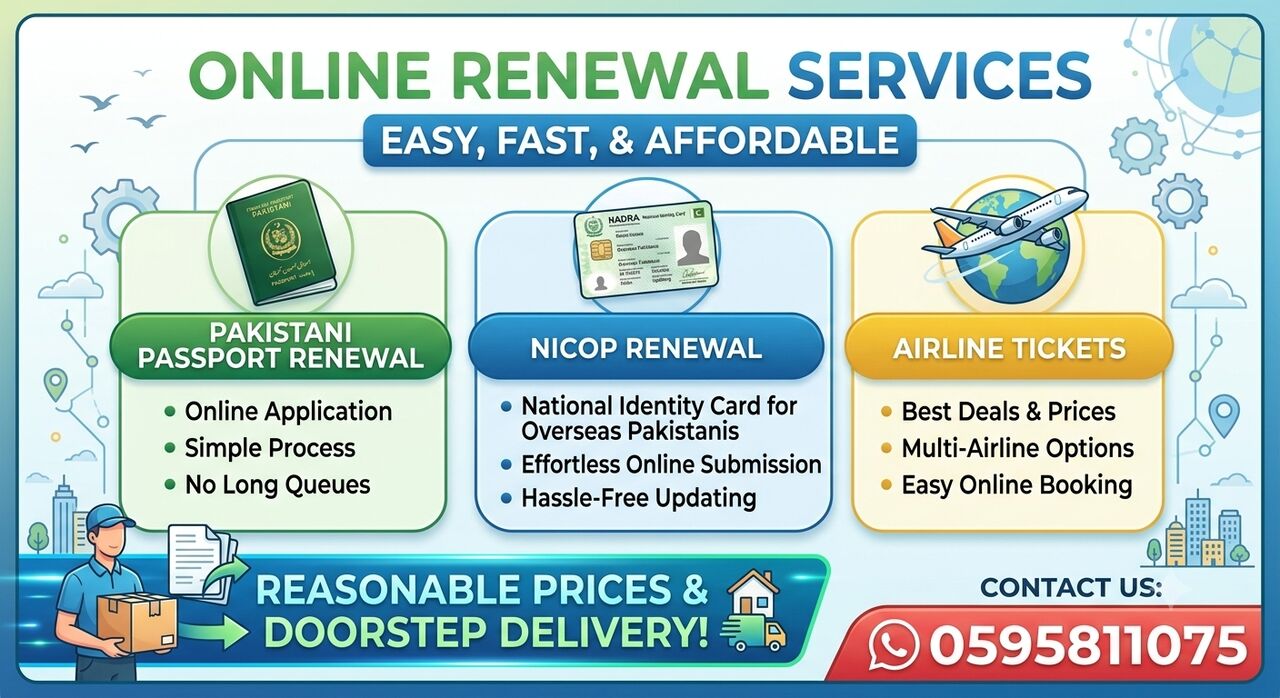 Jubail, General, Renewal Of Pakistani Passport, NICOP And Airline Tickets