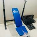 SAR 500,  Complete Home Gym: Adjustable Health Care Bench + 65KG Weights & Barbell Sets