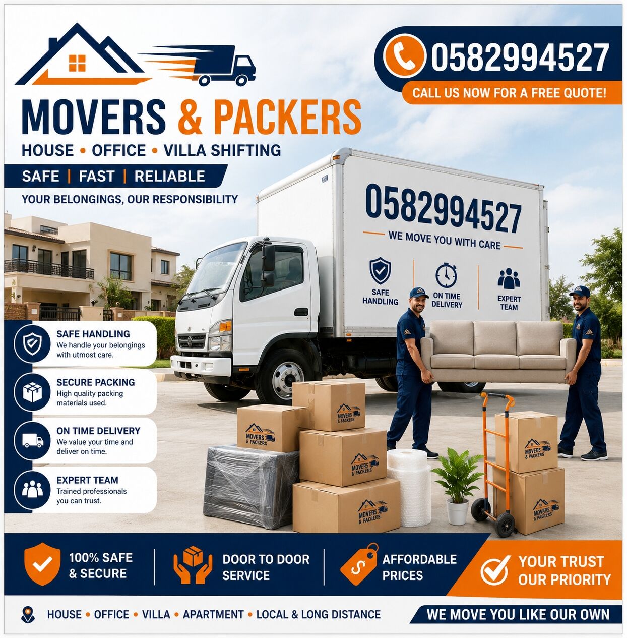 Thuqbah, Household, Reliable House Shifting Office Moving Movers Packers & Transportation | Call  0582994527