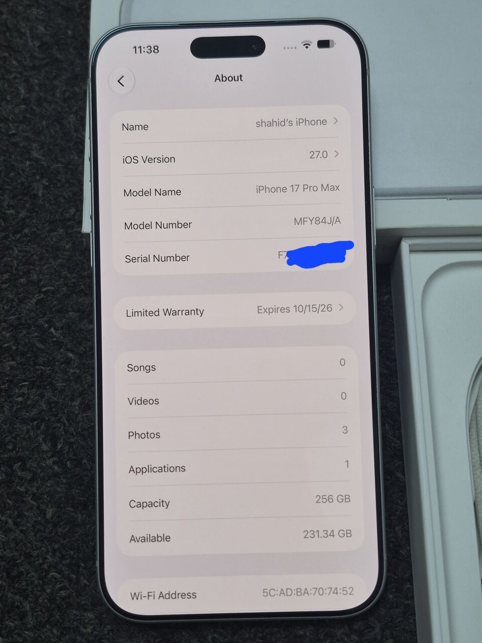 Al Rahmaniyah, Mobile Phones, SAR 4500,  IPhone 17 Pro Max 256gb Silver