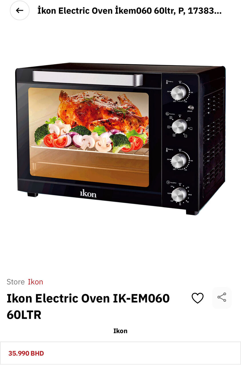 Busaiteen, Appliances, BHD 20,  IKON 60 Litre Electric Cooker For Sale