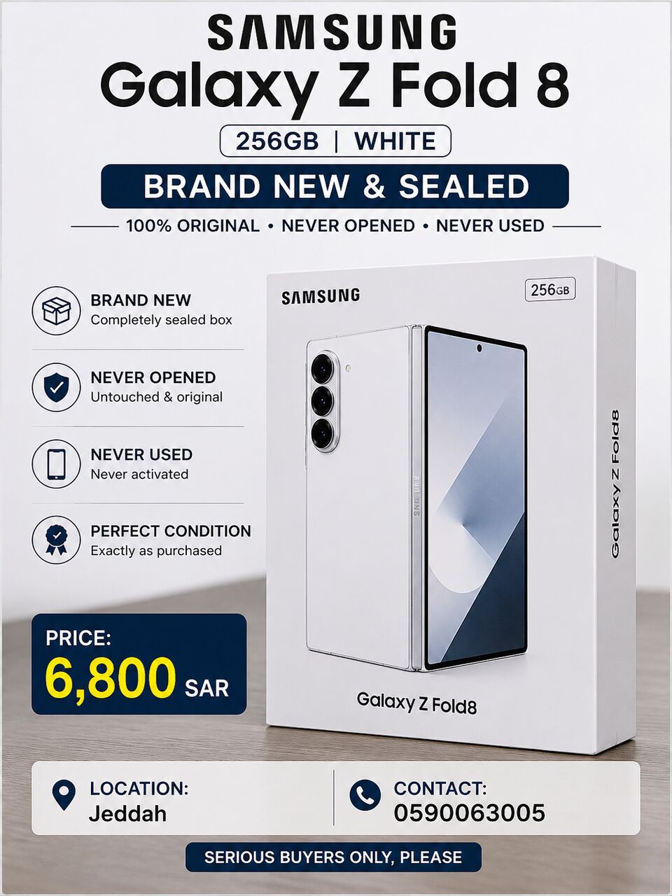 Naseem, Mobile Phones, SAR 6800,  Selling Brand New Galaxy Z Fold8