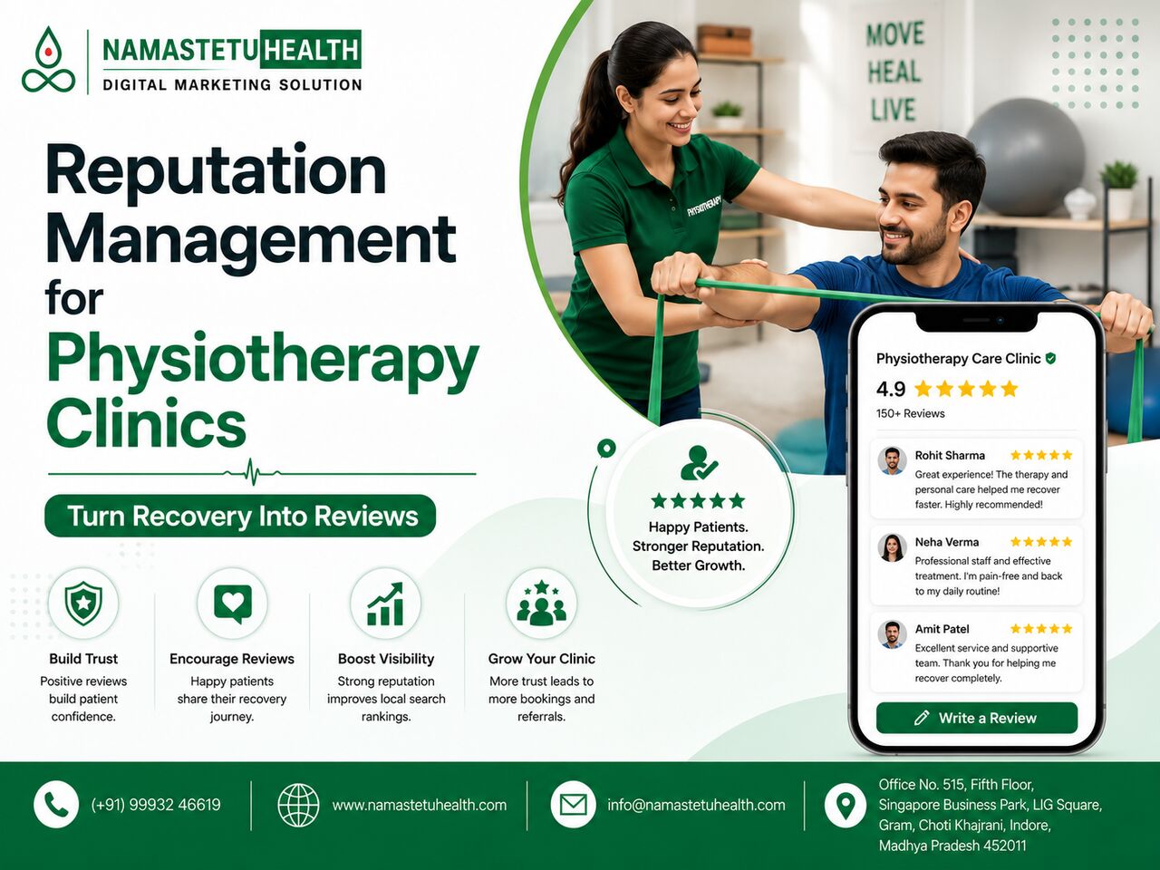 Indore, Marketing, Reputation Management For Physiotherapy Clinics | Turn Recovery Into Reviews