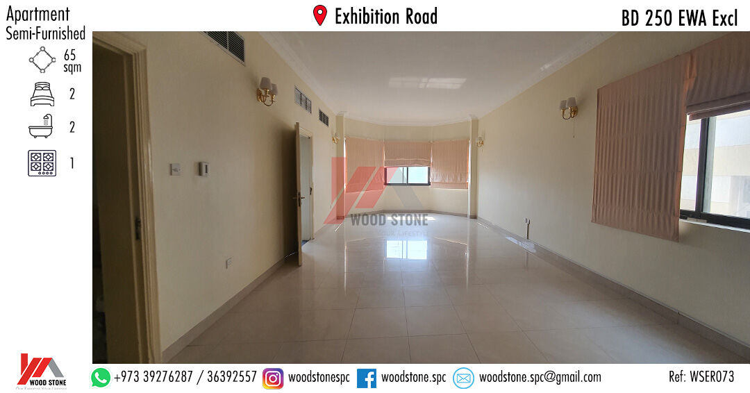 Manama, Apartments, Flats, Houses & Villas, BHD 250/month,  2 BR,  140 Sq. Meter,  Semi-Furnished 2 Bedroom Apartment, Exhibition Road - BD 250 Excl WSER073