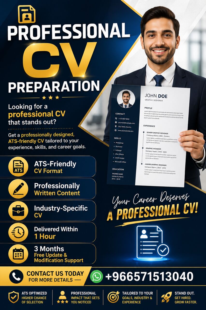 Jeddah, Career Counseling, PROFESSIONAL CV PREPARATION