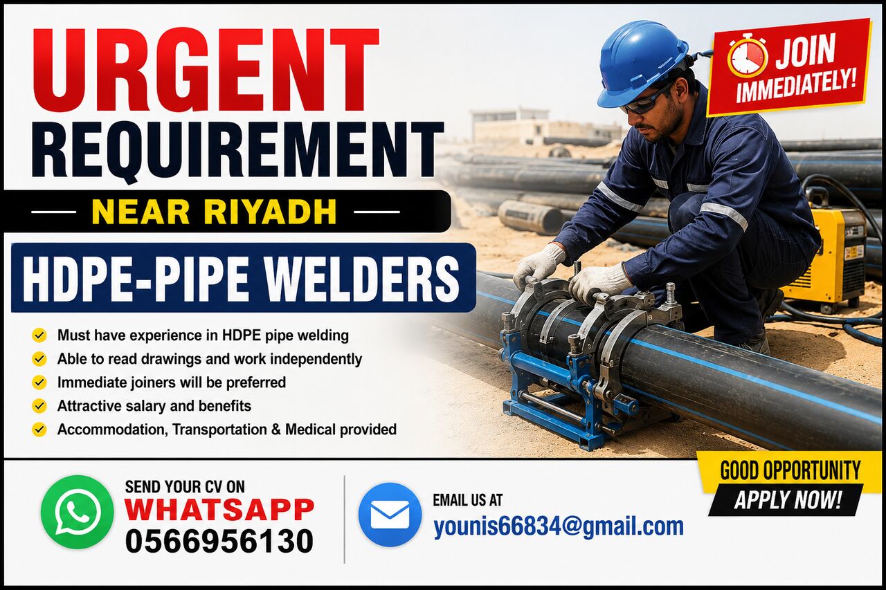 Dammam, Jobs, HDPE Pipe Welder