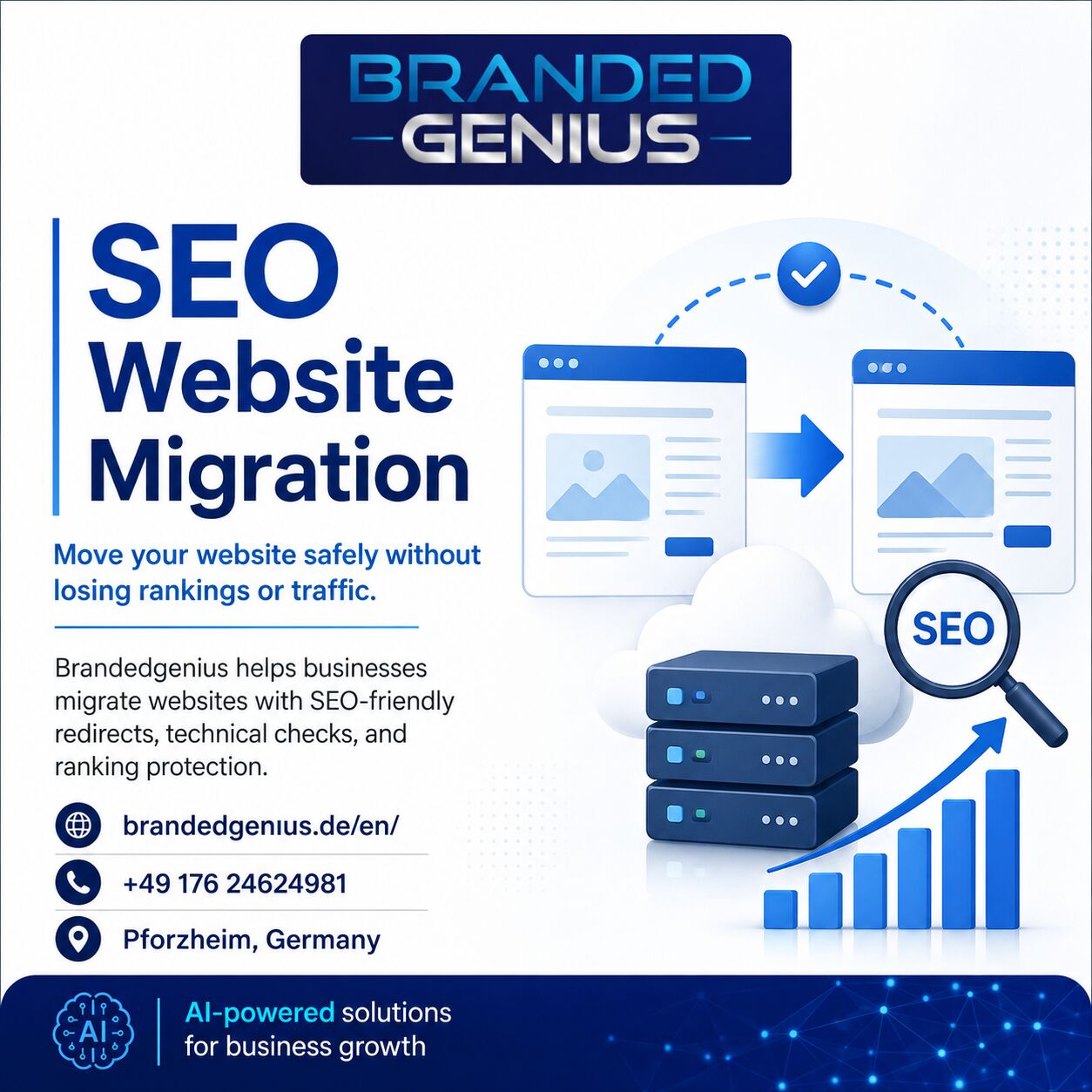 Berlin, Free Items, SEO Website Migration Services | Brandedgenius Germany