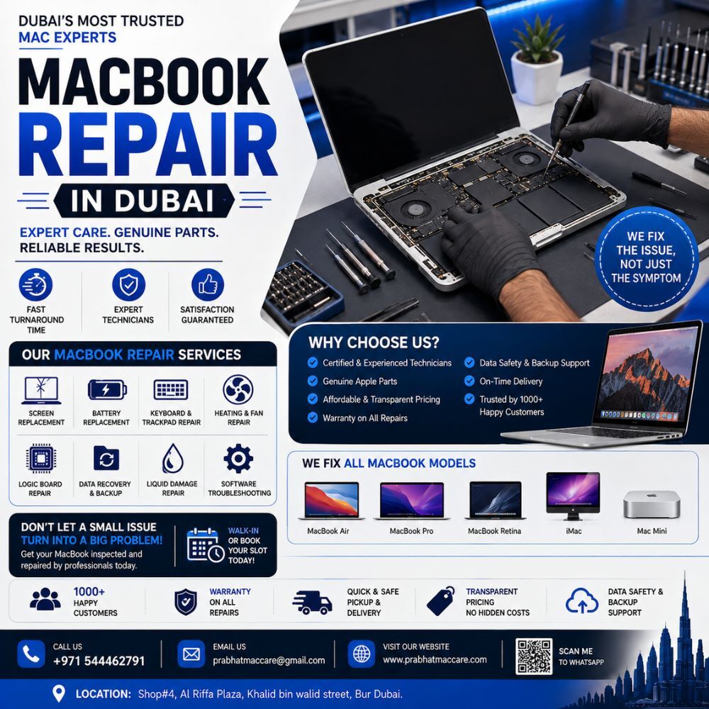 Bur Dubai, Appliance Repair, Reliable MacBook Repair In Dubai For Broken Screens And Battery Replacement