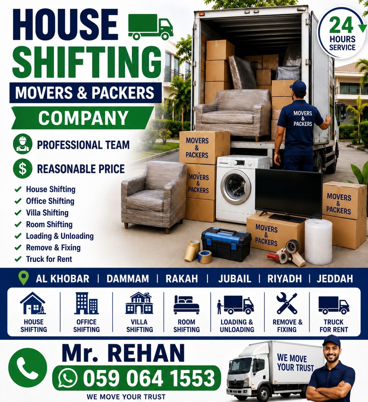 Dammam, Labor/Moving, HOUSE SHIFTING ■ MOVERS PACKERS ■COMPANY ■PROFESSIONAL TEAM ■REASONABLE PRICE ■~0590641553