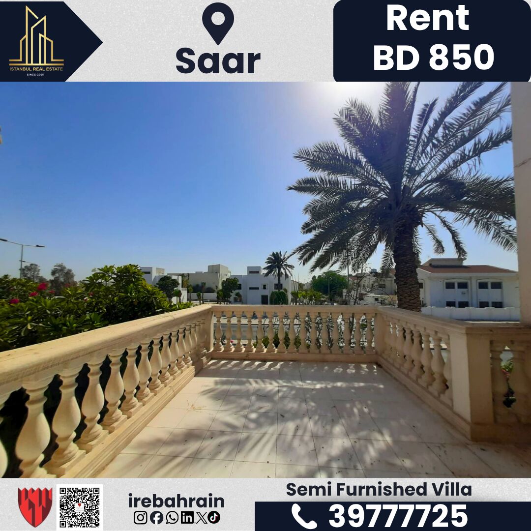 Saar, Apartments, Flats, Houses & Villas, BHD 850/month,  Furnished,  5 BR,  Spacious Semi-Furnished Villa For Rent &ndash; Saar | BD 850/-