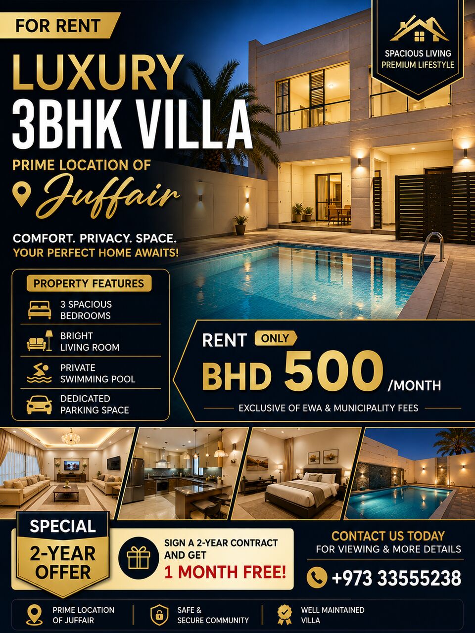 Juffair, Villas, BHD 500,  🏡 3BHK VILLA WITH PRIVATE POOL — JUFFAIR 🏡