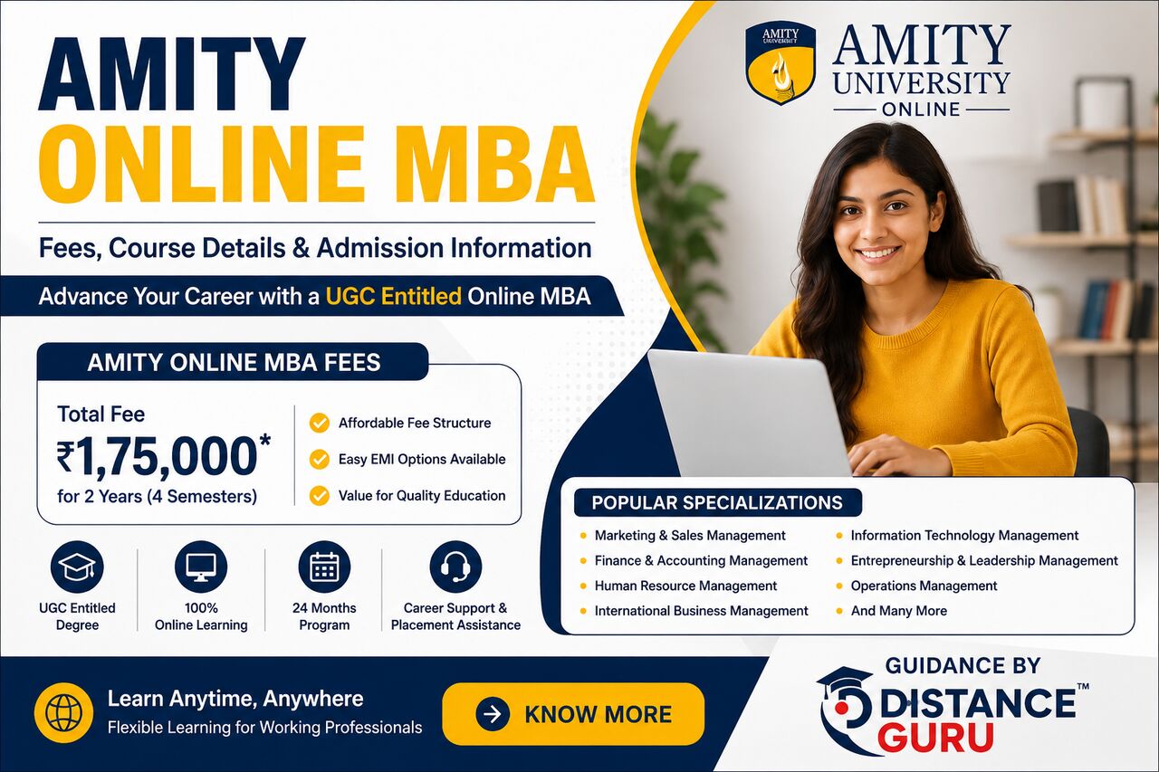 Pune, Education, Amity Online MBA Fees &ndash; Course Details, Eligibility & Admission | Distance Guru