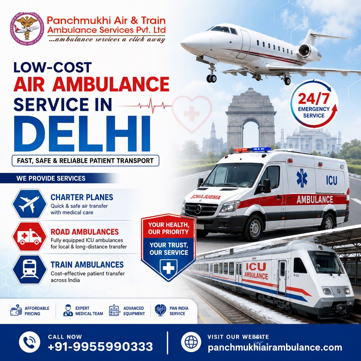 New Delhi, Health, Panchmukhi Air Ambulance In Delhi Is Responsible For Arranging A Risk-Free Transfer
