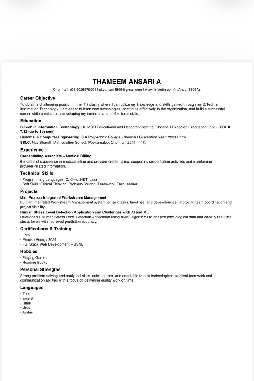 Al Malaz, Job Seekers, IT Support