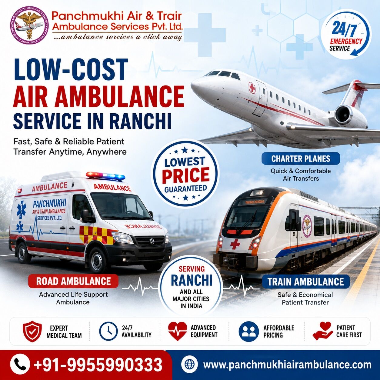 Ranchi, Health, Panchmukhi Air Ambulance In Ranchi Guarantees Patient Care In Transit