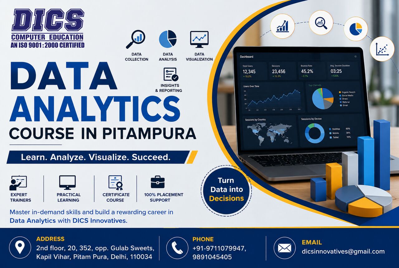 New Delhi, Education, Learn Job Skills Via Data Analytics Course In Pitampura | DICS INNOVATIVES