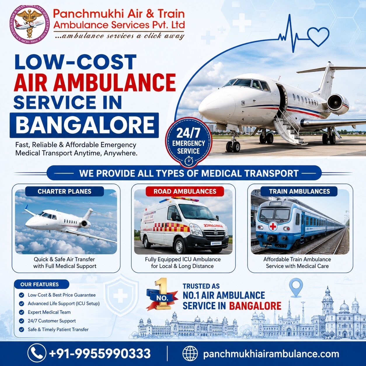 Bangalore, Health, Panchmukhi Air Ambulance In Bangalore Is Dedicated To Saving Patients From Trauma
