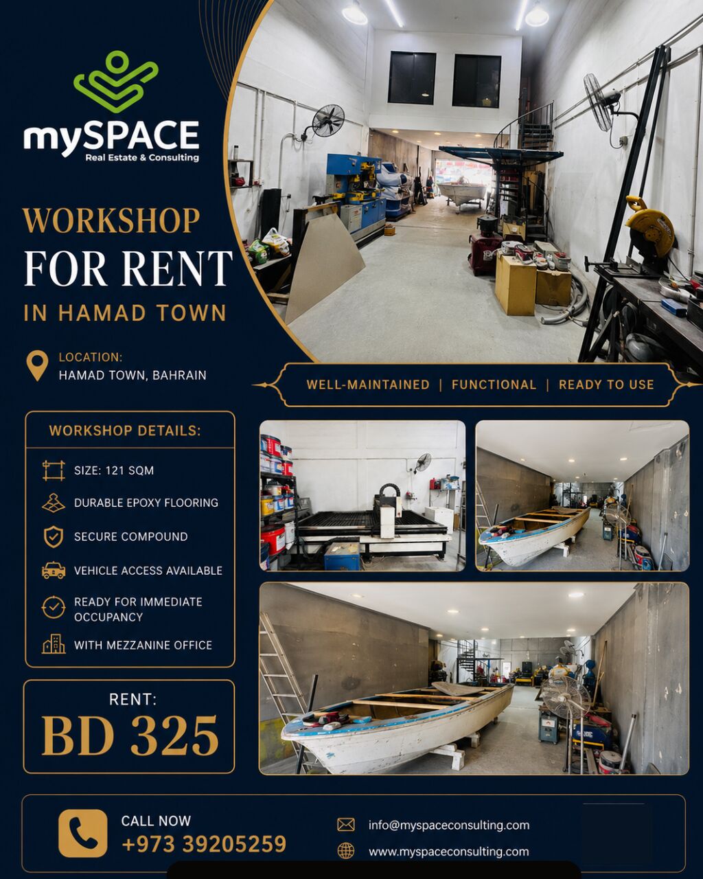 Hamad Town, Shops, BHD 325,  121 Sq. Meter,  Workshop For Rent In Hamad Town