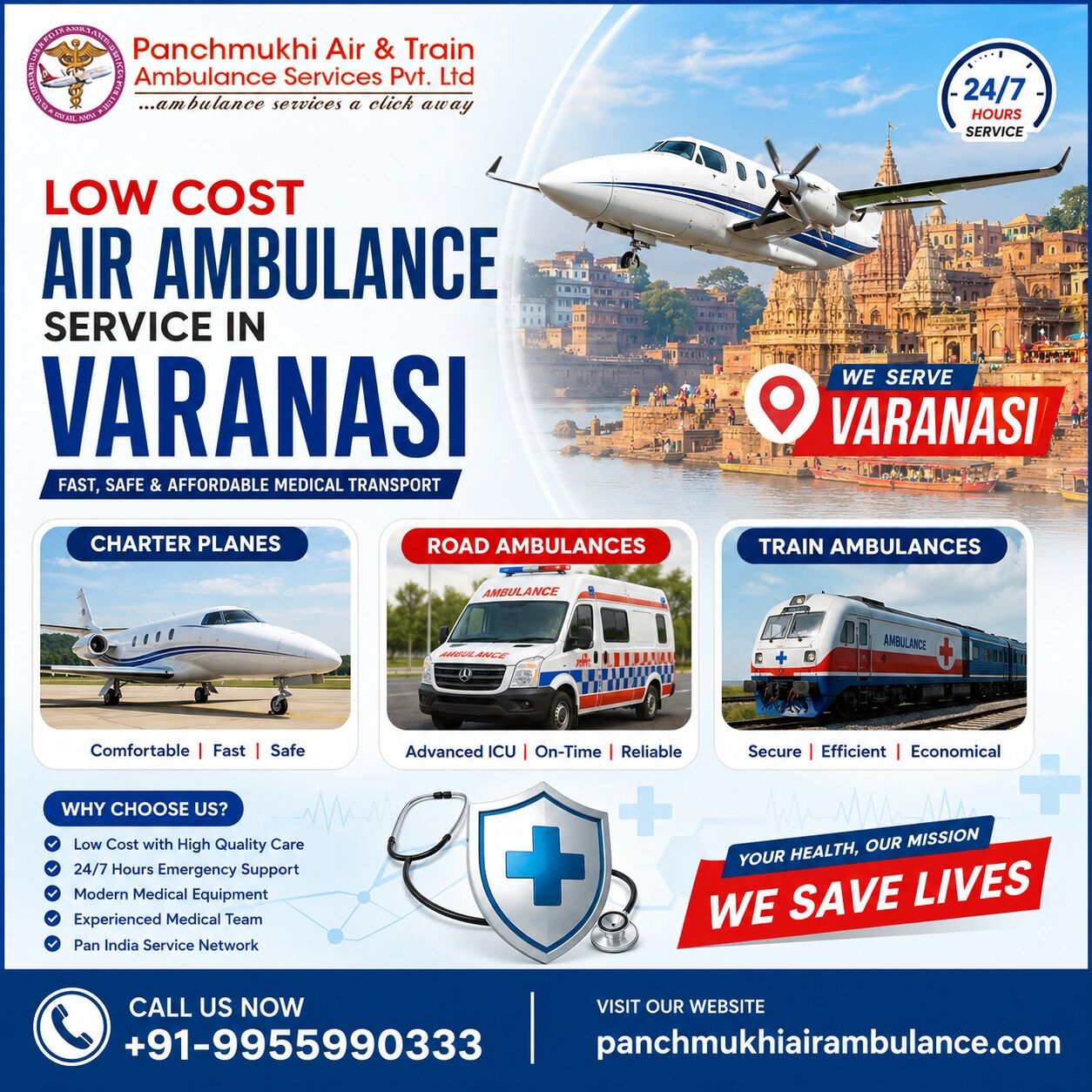 Mumbai, Health, Panchmukhi Air Ambulances In Varanasi Are A Resourceful Medical Transport Solution