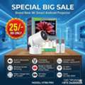 BHD 25,  New 4K Multimedia Android 5G Projector Bluetooth Speakers+2 Mic & Wireless Screen Sharing