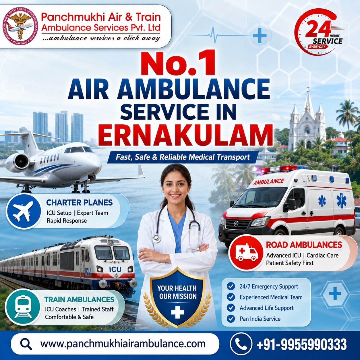 Mumbai, Health, Panchmukhi Air Ambulance In Ernakulam, 24-Hour Emergency Support