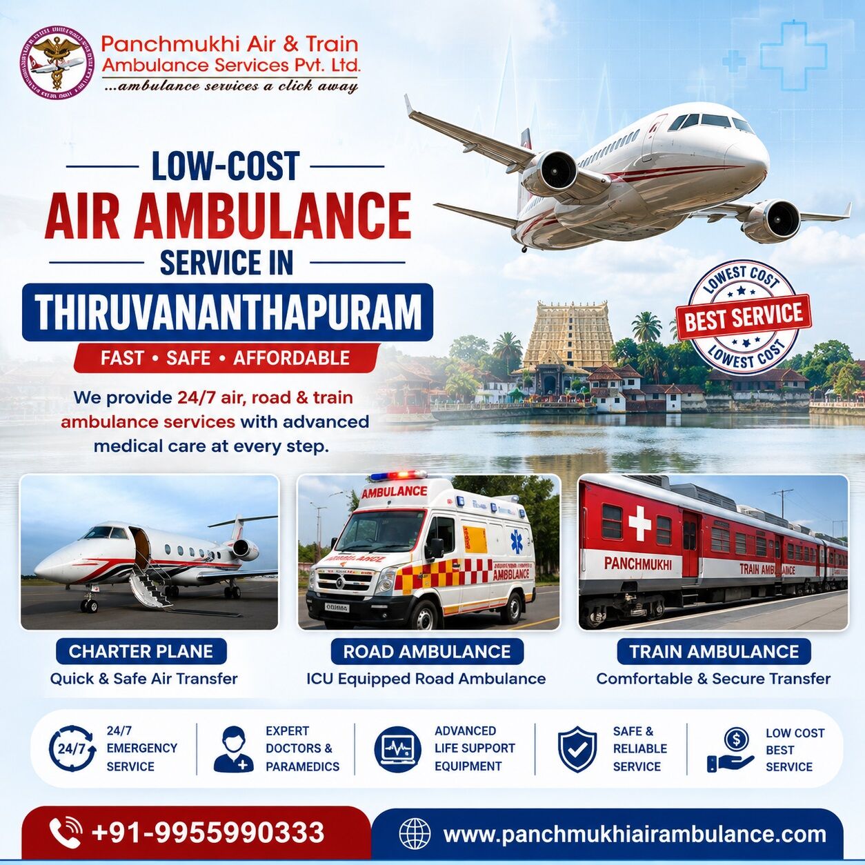 Mumbai, Health, Panchmukhi Air Ambulance In Thiruvananthapuram Specializes In Providing Safe Medical Trans