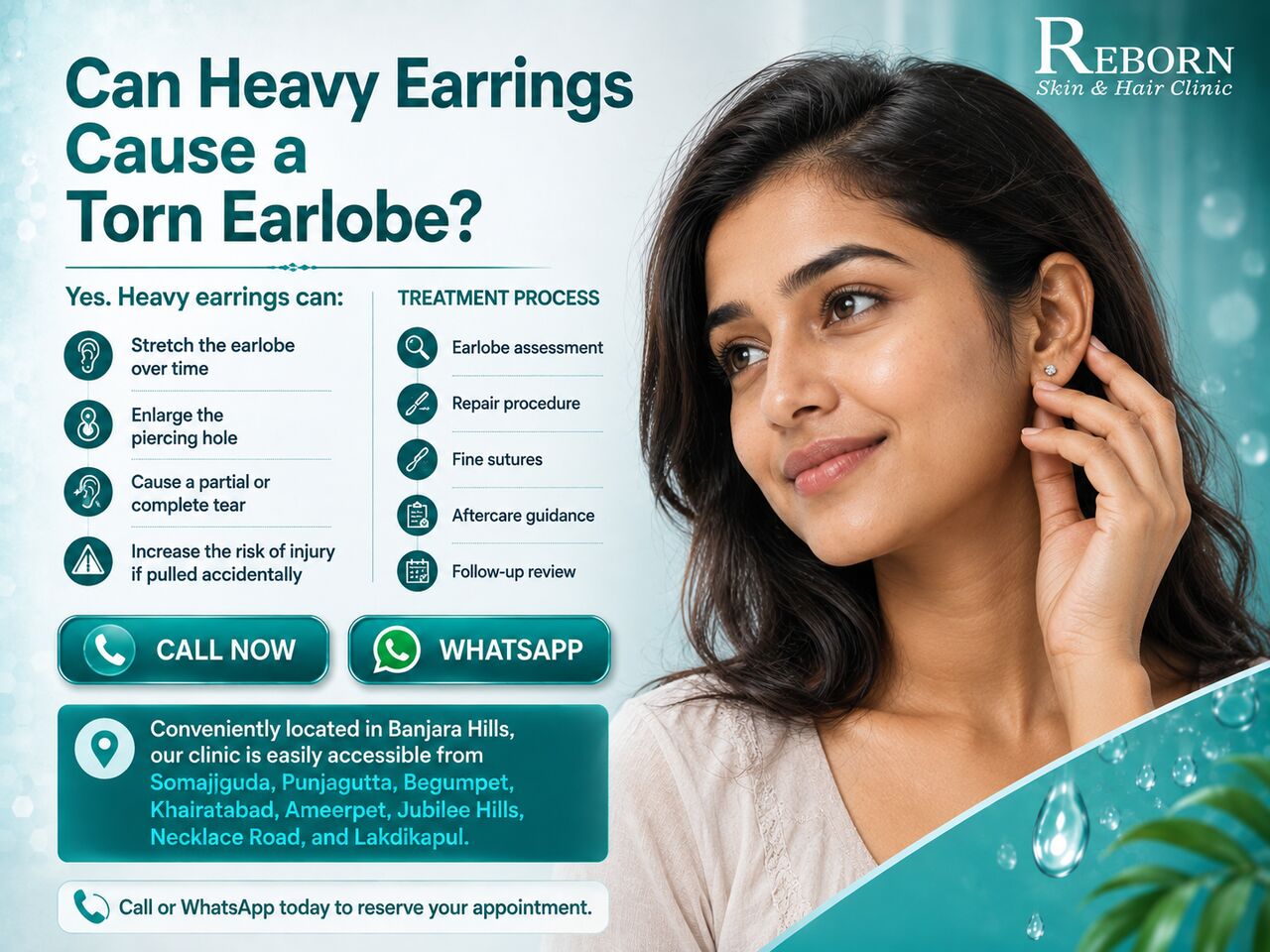 Hyderabad, Health & Beauty Items, INR 3000,  Restore Your Earlobe Shape With Earlobe Repair Treatment In Banjara Hills