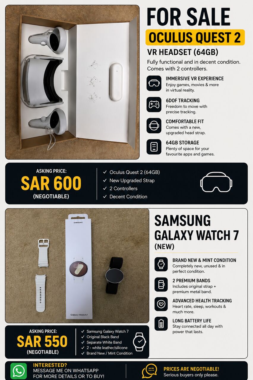 Riyadh, Electronics, SAR 600,  Vr Oculus Quest 2