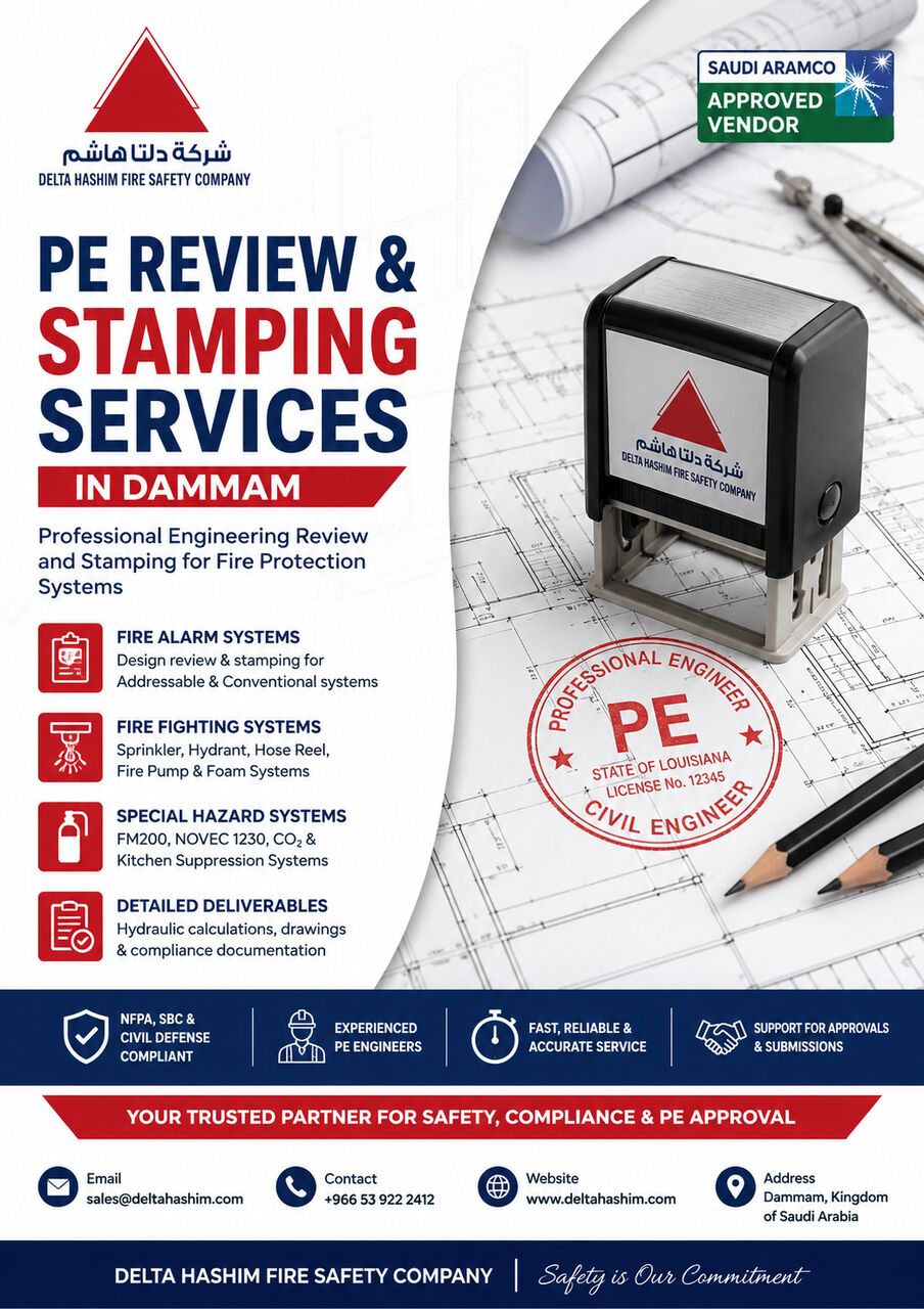 Dammam, Interior Design, PE Stamping, Designing Fire Alarm & Fire Fighting Services In Dammam