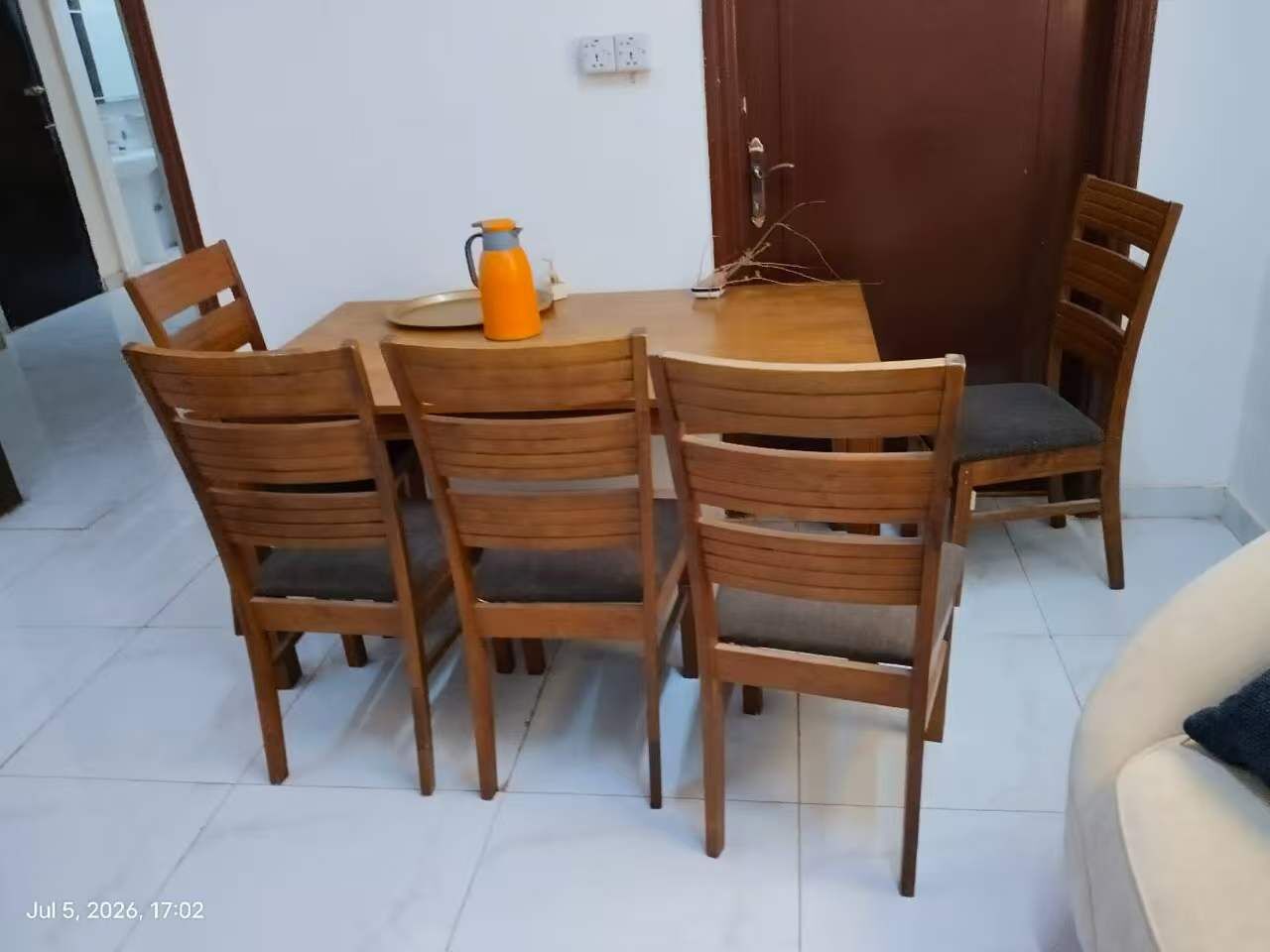 Riyadh, Furniture, SAR 300,  Wooden Table With 6 Wooden Chairs
