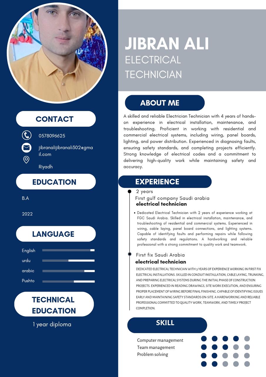 Jubail, Job Seekers, Electrician