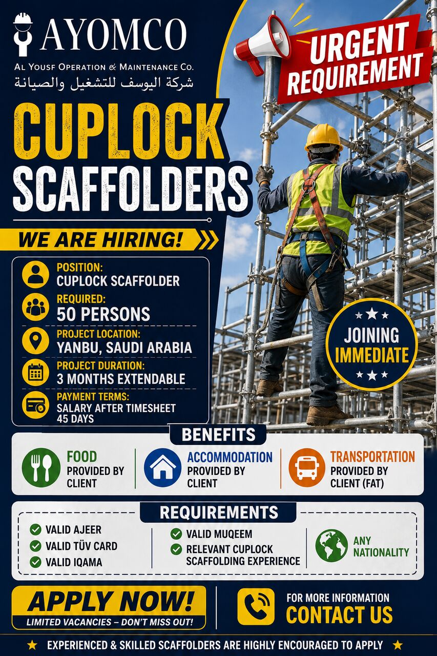 Riyadh, Jobs, SCAFFOLDERS