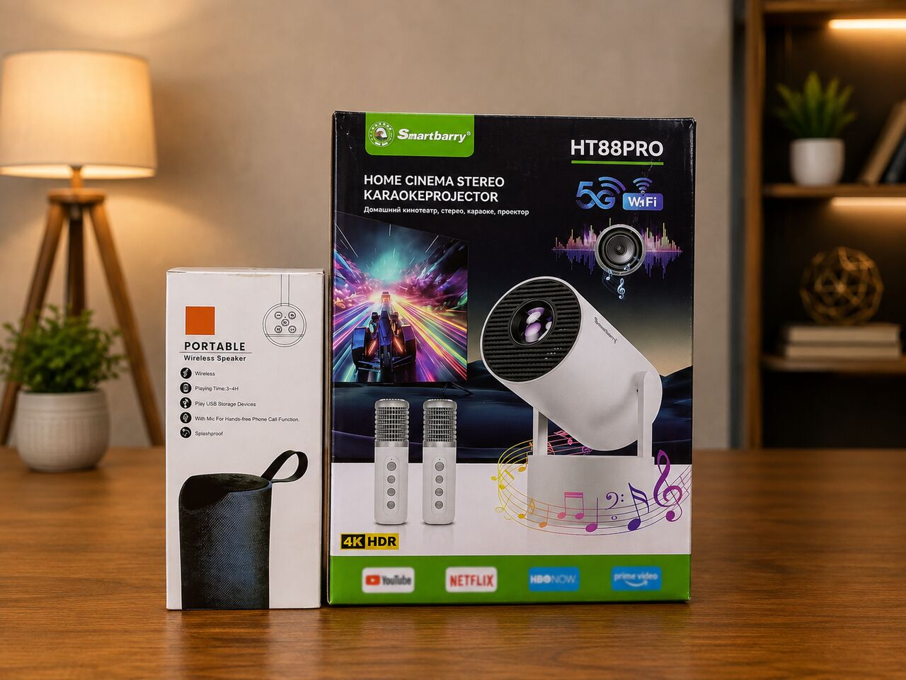 Riffa, Computers, BHD 30,  Smart Barry Smart Projector HT88 Pro With Portable Speaker BD 30.000 Only