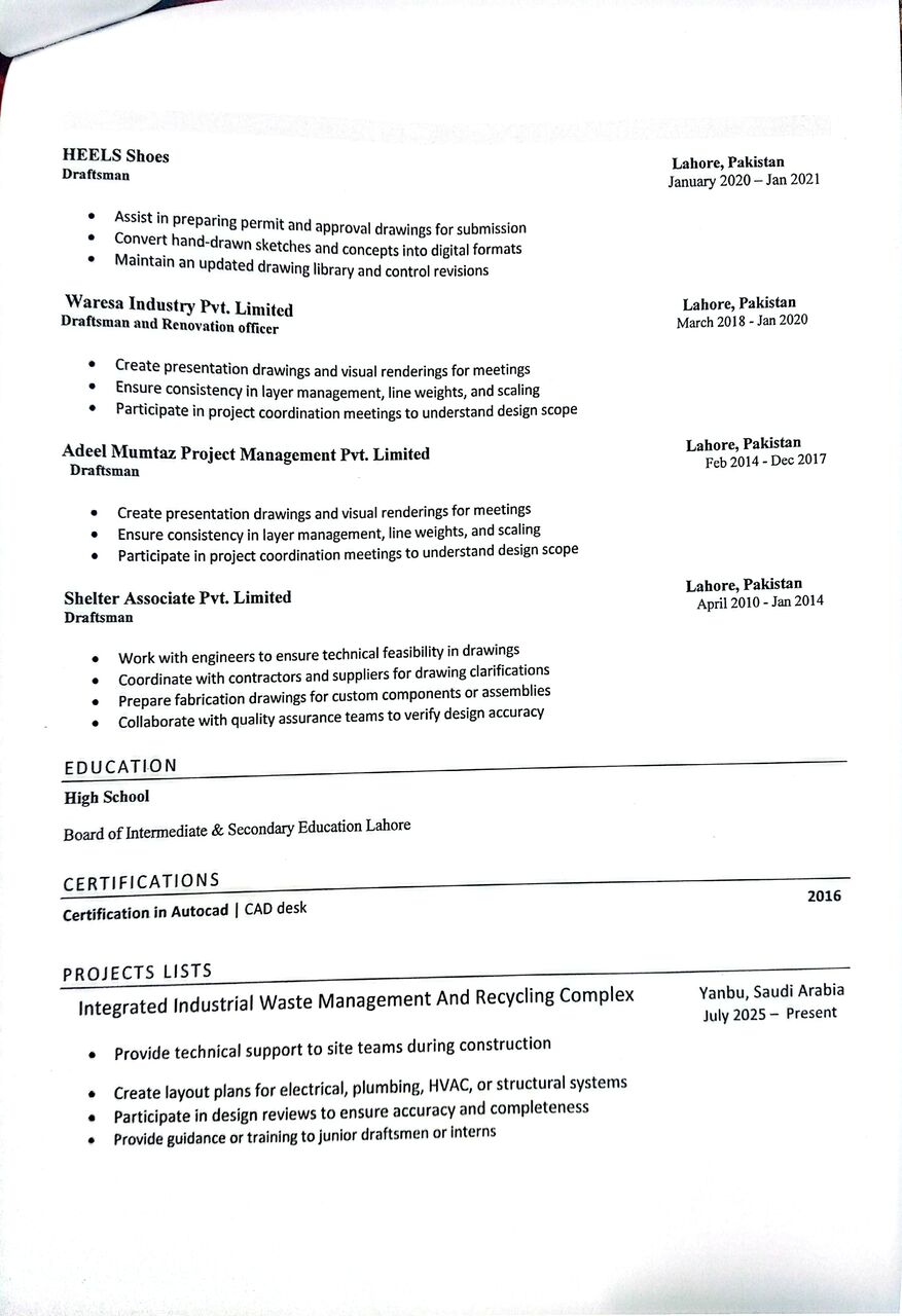 Madinah, Job Seekers, AutoCAD Operator